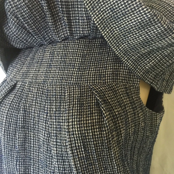 PORTS 1961 Dress Shift Wool Navy White Houdstooth - Picture 6 of 8